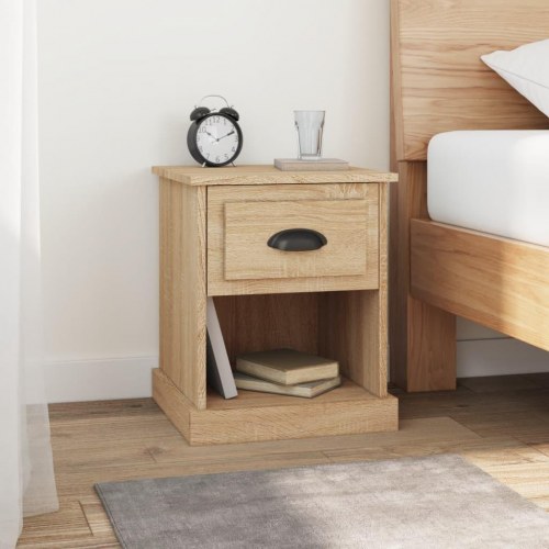 Sengeborde 2 stk. 39x39x47,5 cm konstrueret træ sonoma-eg