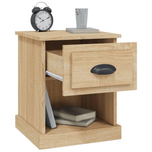Sengeborde 2 stk. 39x39x47,5 cm konstrueret træ sonoma-eg