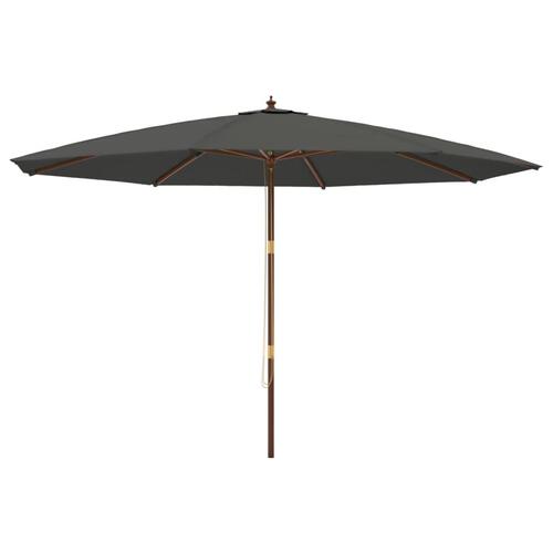 Haveparasol med træstang 400x273 cm antracitgrå