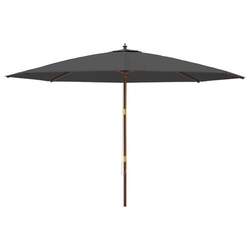 Haveparasol med træstang 400x273 cm antracitgrå