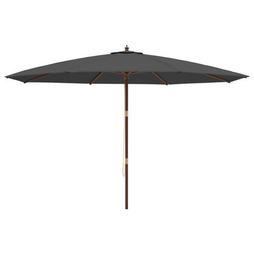 Haveparasol med træstang 400x273 cm antracitgrå