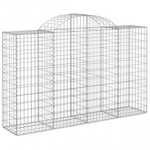 Buede gabionkurve - 2 stk. 200×50×120/140 cm i galvaniseret jern