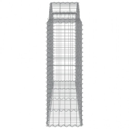Buede gabionkurve - 2 stk. 200×50×120/140 cm i galvaniseret jern