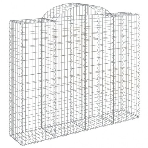 Buede gabionkurve 3 stk. - 200×50×160/180 cm i galvaniseret jern