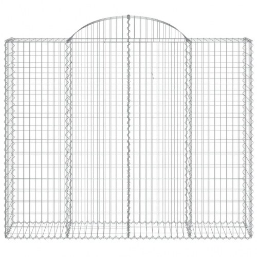 Buede gabionkurve - 5 stk. 200×50×160/180 cm i galvaniseret jern