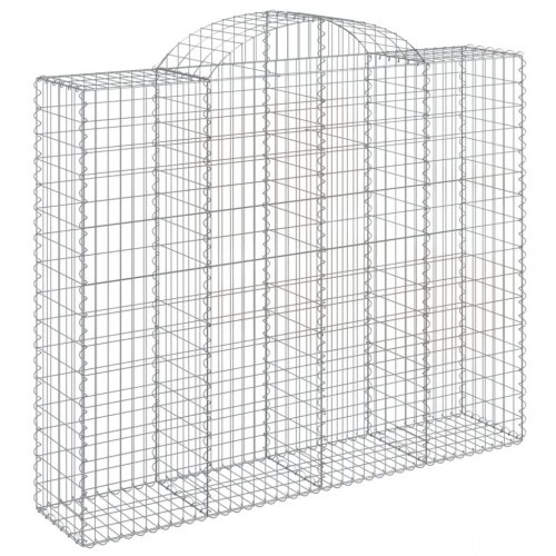 Buede gabionkurve - 10 stk. 200×50×160/180 cm i galvaniseret jern