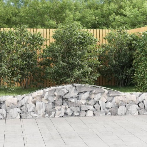 Buede gabionkurve 7 stk. 400x30x40/60 cm galvaniseret jern