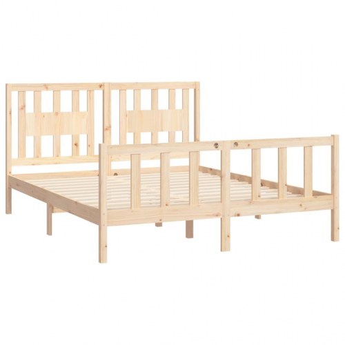 Sengeramme med sengegavl 160 x 200 cm - massivt fyrretræ