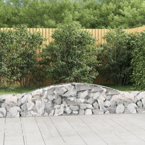 Buede gabionkurve 10 stk. 400x30x40/60 cm galvaniseret jern
