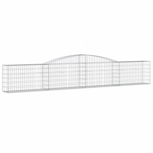 Buede gabionkurve - 5 stk. 400 × 30 × 60/80 cm i galvaniseret jern