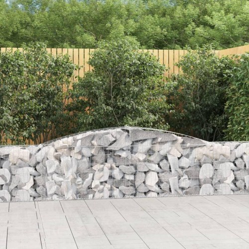 Buede gabionkurve - 7 stk. 400×30×60/80 cm i galvaniseret jern