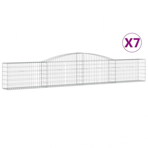 Buede gabionkurve - 7 stk. 400×30×60/80 cm i galvaniseret jern