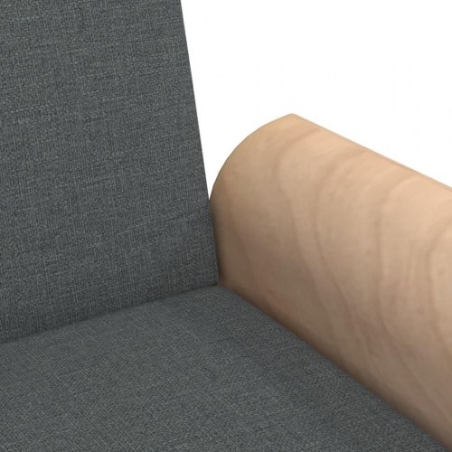 Sovesofa med armlæn i stof - mørkegrå, 224 cm