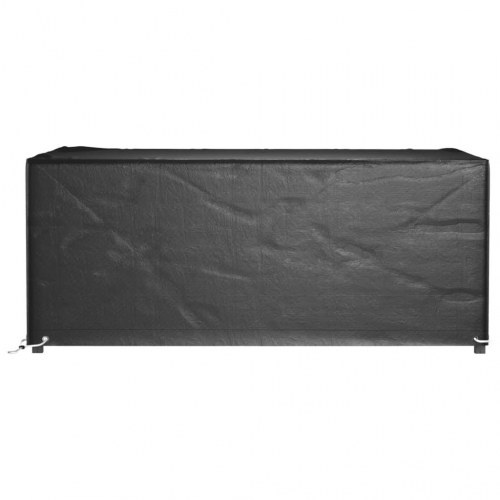 Havemøbelovertræk sæt - 2 stk. rektangulære 180 × 122 × 75 cm, 8 øjer, sort
