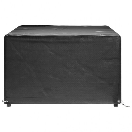 Havemøbelovertræk sæt - 2 stk. rektangulære 180 × 122 × 75 cm, 8 øjer, sort