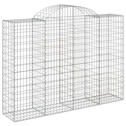 Buede gabionkurve - 5 stk. 200×50×140/160 cm i galvaniseret jern