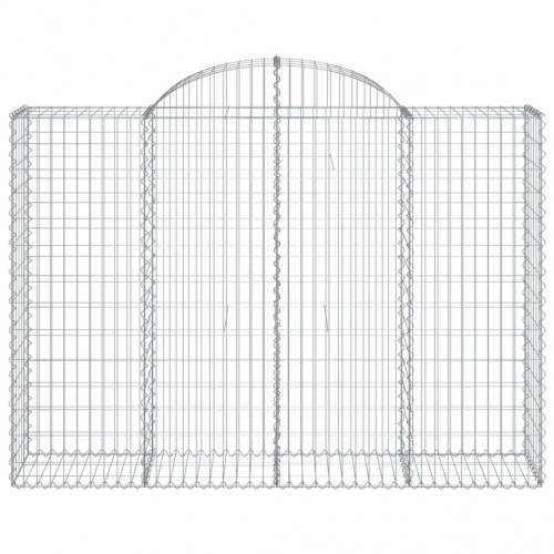 Buede gabionkurve - 5 stk. 200×50×140/160 cm i galvaniseret jern