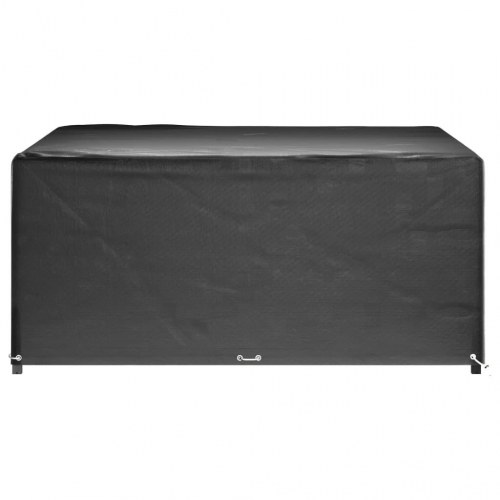 Havemøbelovertræk - 2 stk. firkantede 205 × 205 × 90 cm, vandafvisende PE, 16 øjer - sort