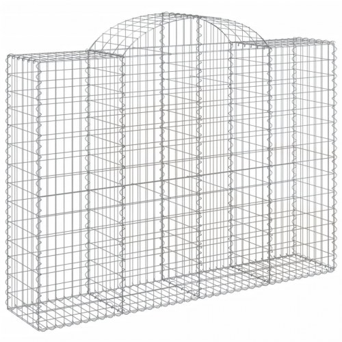 Buede gabionkurve - 6 stk. haveafskærmning 200×50×140/160 cm i galvaniseret jern