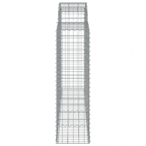 Buede gabionkurve - 6 stk. haveafskærmning 200×50×140/160 cm i galvaniseret jern