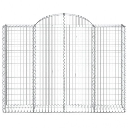 Buede gabionkurve - 7 stk. 200 × 50 × 140/160 cm i galvaniseret jern