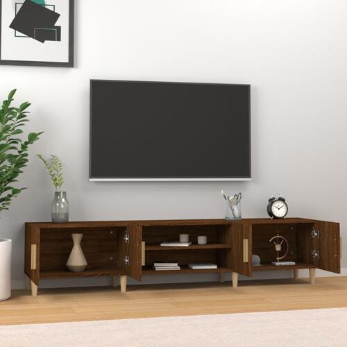 Tv-bord 180x31,5x40 cm konstrueret træ brun egetræsfarve
