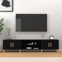 Tv-bord 180x31,5x40 cm konstrueret træ sort