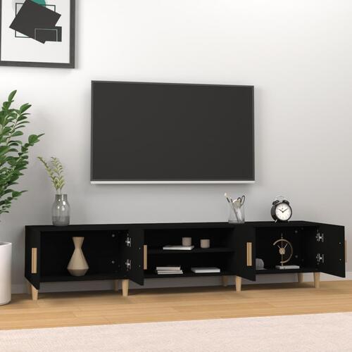 Tv-bord 180x31,5x40 cm konstrueret træ sort