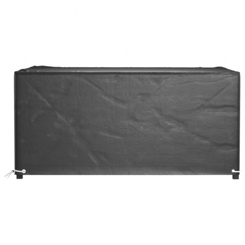 Havemøbelovertræk - 2 stk. rektangulære 180 × 135 × 80 cm, sort, 8 øjer