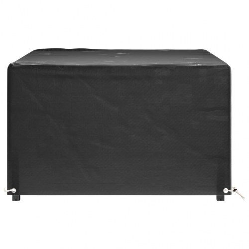 Havemøbelovertræk - 2 stk. rektangulære 180 × 135 × 80 cm, sort, 8 øjer