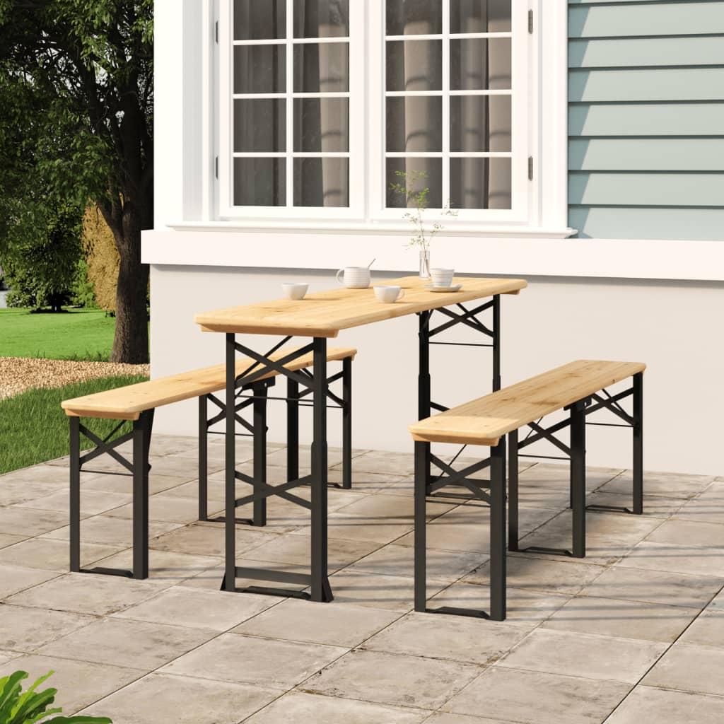 Foldbart barbord 170x50x75/105 cm massivt grantræ