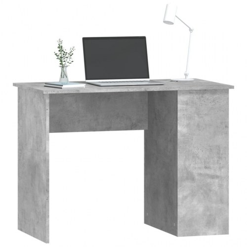 Skrivebord med hylder 100×55×75 cm - konstrueret træ, betongrå