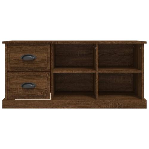 Tv-bord 102x35,5x47,5 cm konstrueret træ brun egetræsfarve