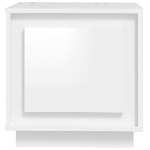 Sengeborde 2 stk. 44x35x45 cm konstrueret træ hvid højglans