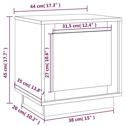 Sengebord 44x35x45 cm konstrueret træ betongrå