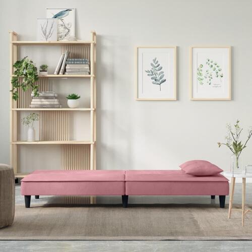 Sovesofa velour lyserød