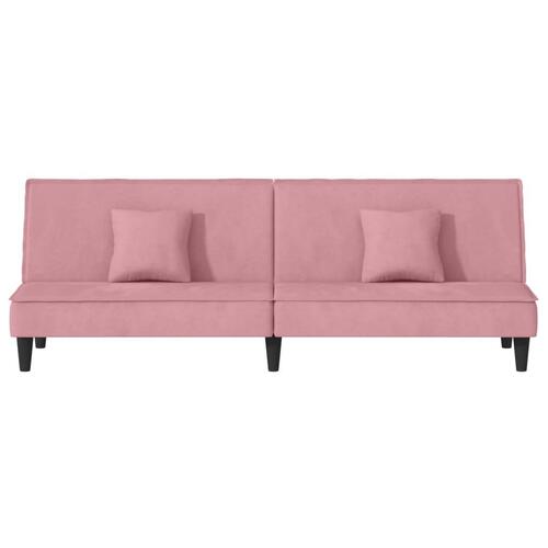 Sovesofa velour lyserød