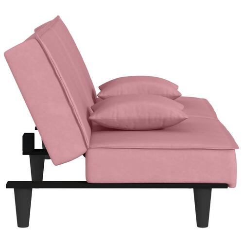 Sovesofa velour lyserød
