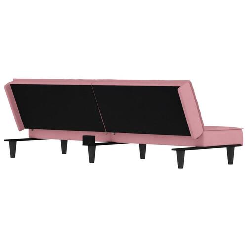 Sovesofa velour lyserød