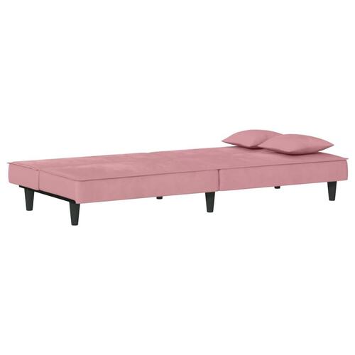 Sovesofa velour lyserød