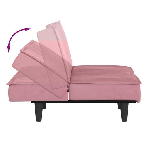 Sovesofa velour lyserød