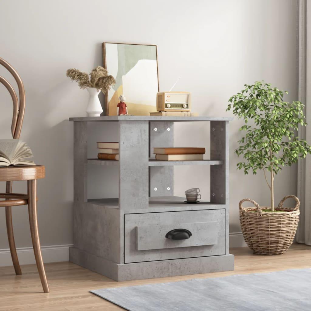 Sidebord 50x50x60 cm konstrueret træ betongrå