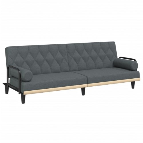 Sovesofa med armlæn stof mørkegrå