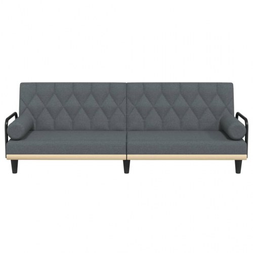 Sovesofa med armlæn stof mørkegrå