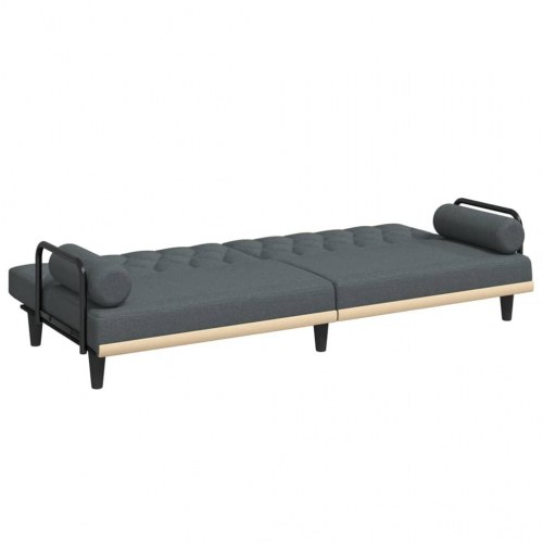 Sovesofa med armlæn stof mørkegrå