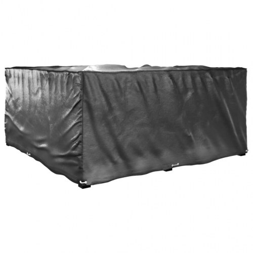 L-formet havemøbelovertræk 215 × 215 × 90 cm - 16 øjer, sort