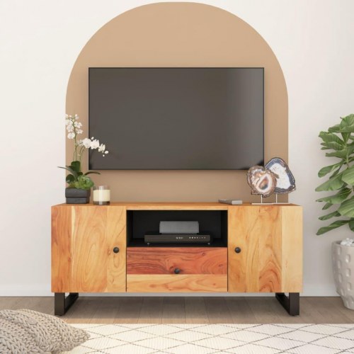 Tv-bord i massivt akacietræ - 105 × 33,5 × 46 cm