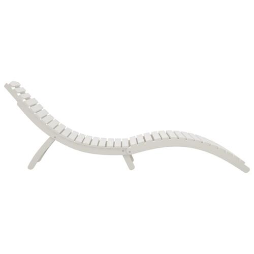 Liggestol 184x55x64 cm massivt akacietræ hvid