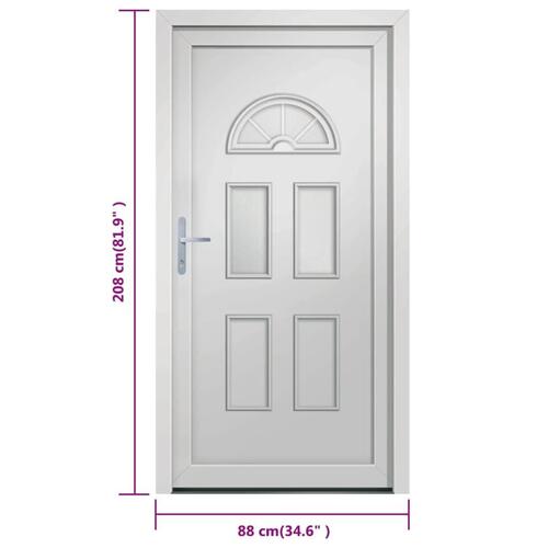 Hoveddør 88x208 cm PVC hvid