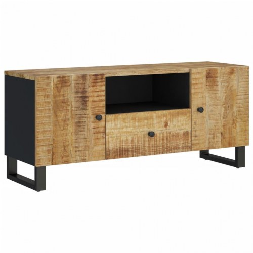 Tv-bord 105×33,5×46 cm i massivt mangotræ og konstrueret træ